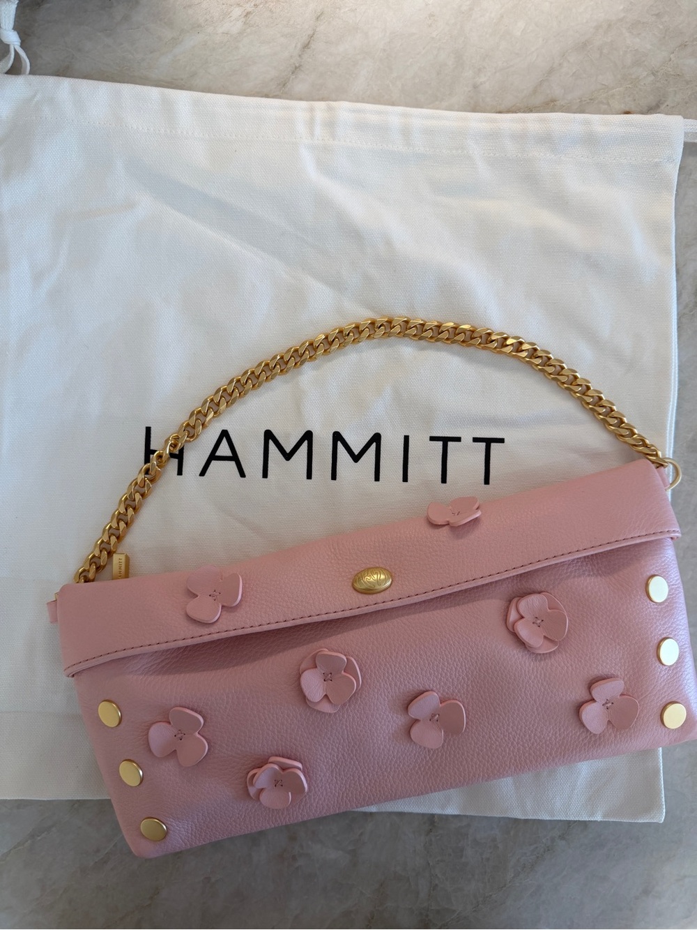 NWOT Hammitt Invitation Brushed Gold Floral Clutch - Picture 8 of 8